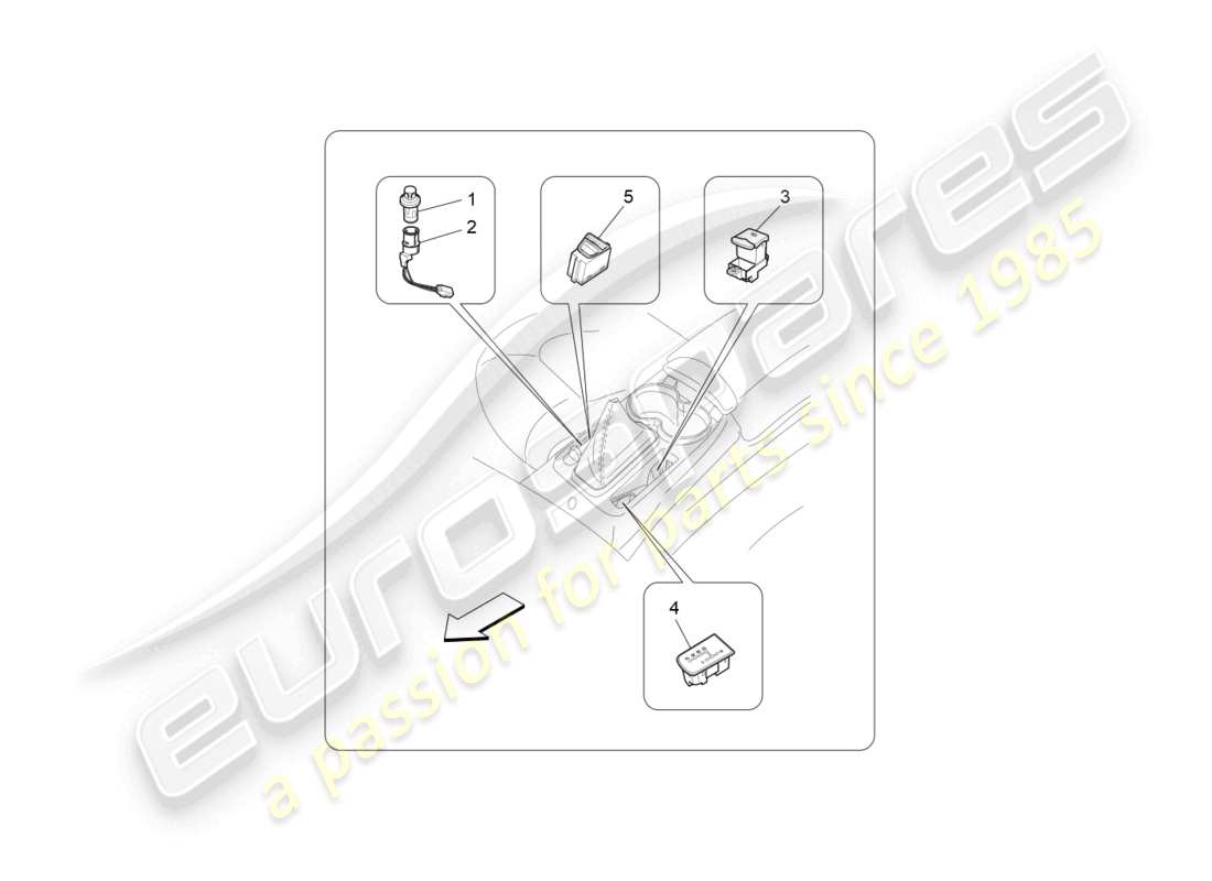 maserati grancabrio mc (2013) appareils de console centrale schéma des pièces
