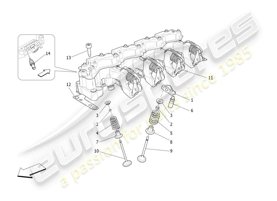 maserati ghibli fragment (2022) vannes et systèmes multiair schéma des pièces