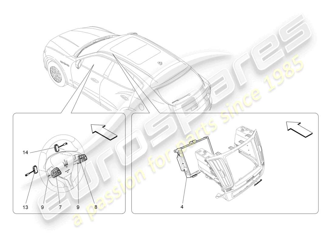 maserati levante (2018) diagramme des pièces du système informatique