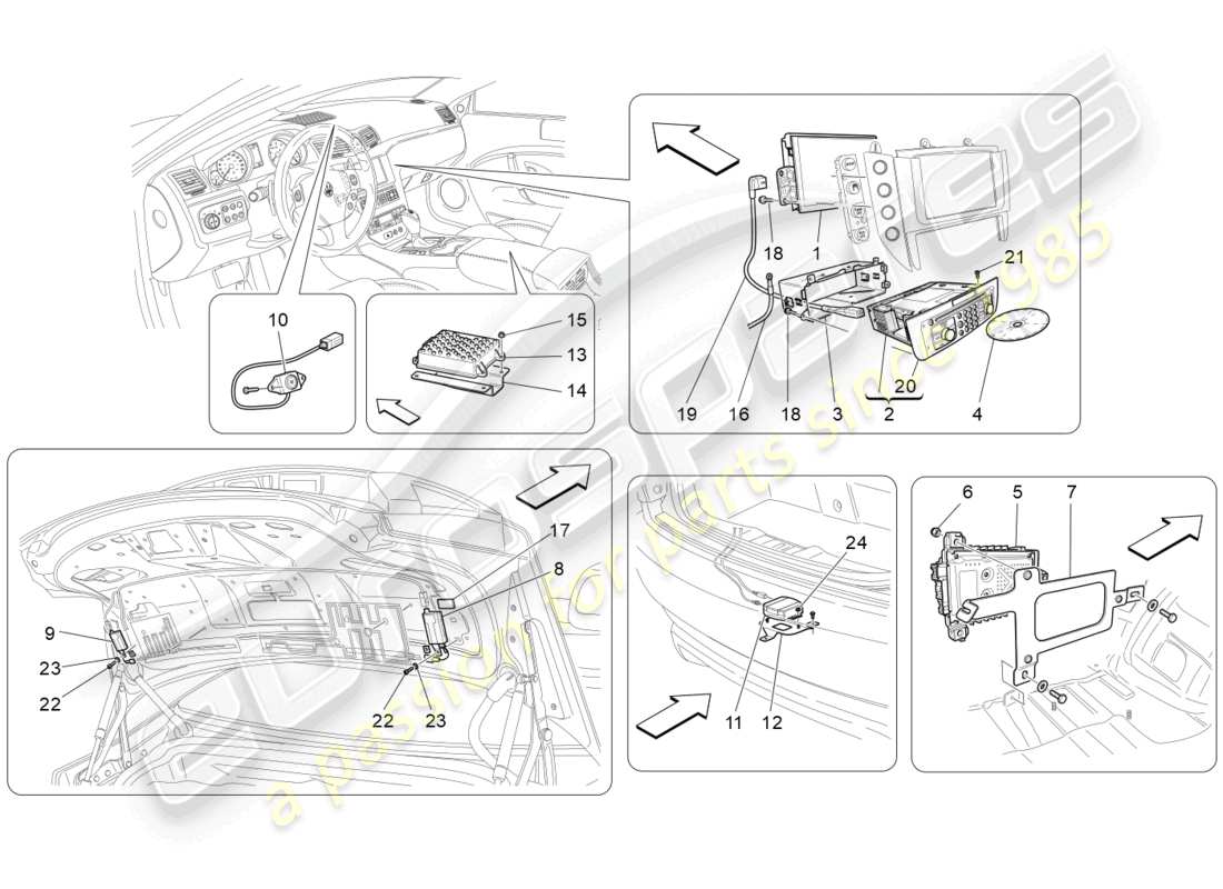 maserati grancabrio mc (2013) diagramme des pièces du système informatique