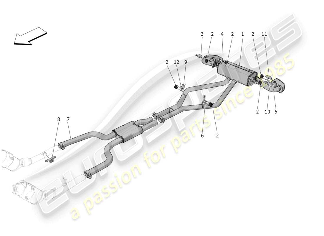 maserati grecale trofeo (2023) silencieux schéma des pièces