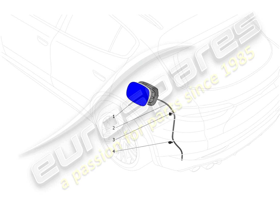 maserati grecale trofeo (2023) schéma des pièces de la porte et des commandes du réservoir de carburant
