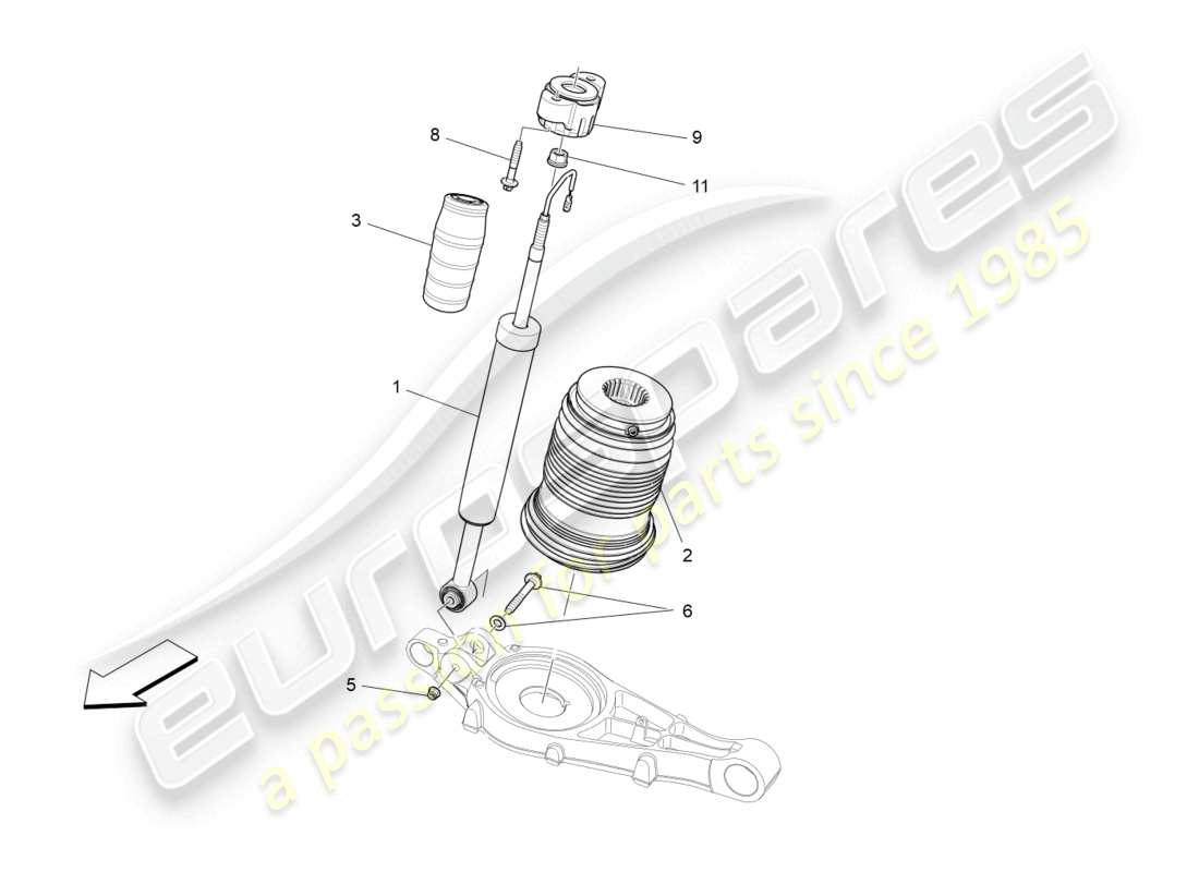 maserati levante tributo (2021) dispositifs amortisseurs arrière schéma des pièces