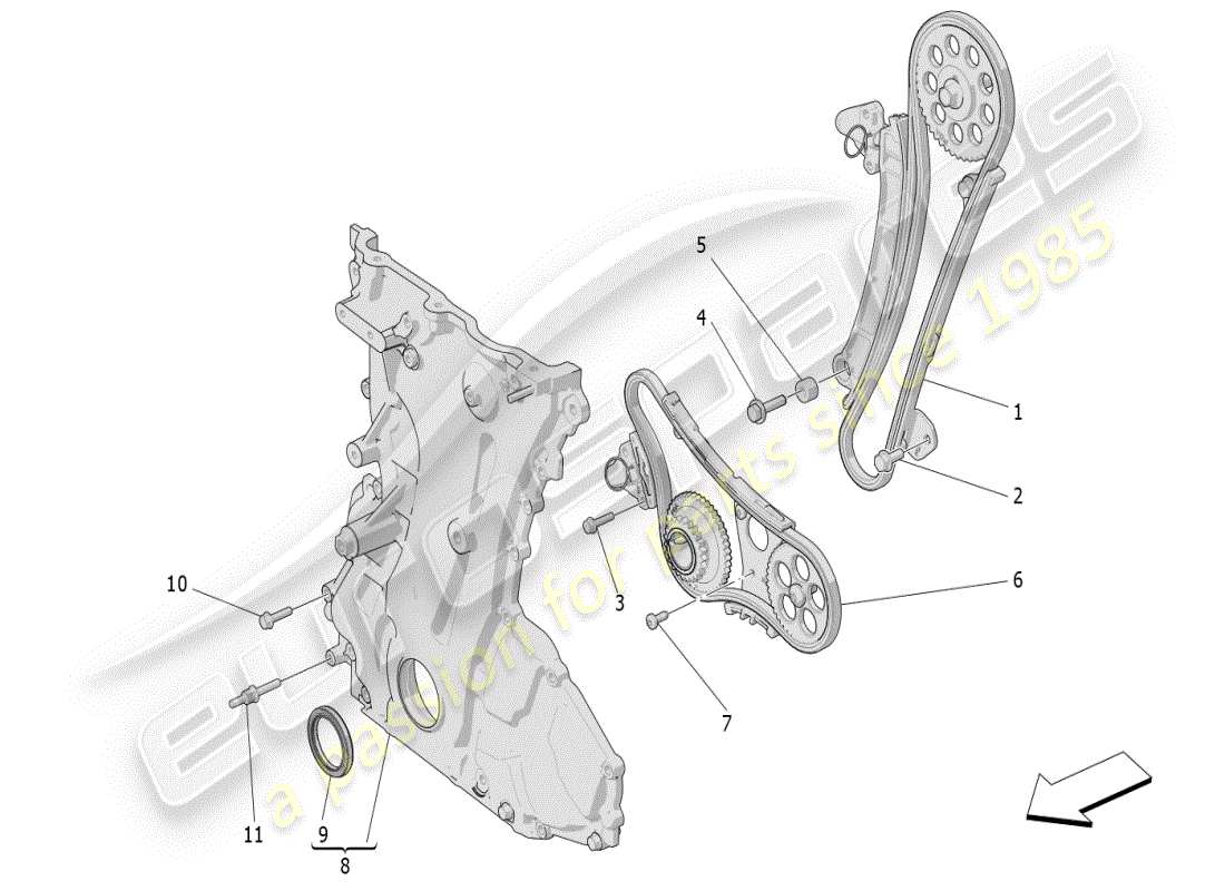 maserati grecale modena (2023) schéma des pièces de distribution