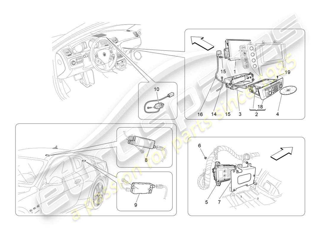 maserati granturismo mc stradale (2013) diagramme des pièces du système informatique