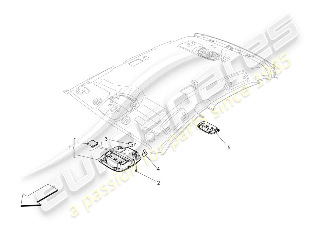 maserati ghibli (2014) dispositifs internes du véhicule schéma des pièces