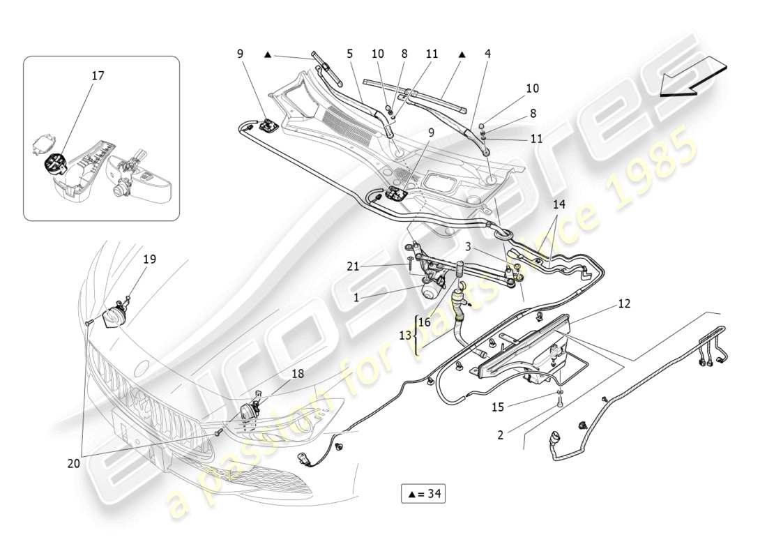 maserati ghibli (2014) appareils externes du véhicule schéma des pièces