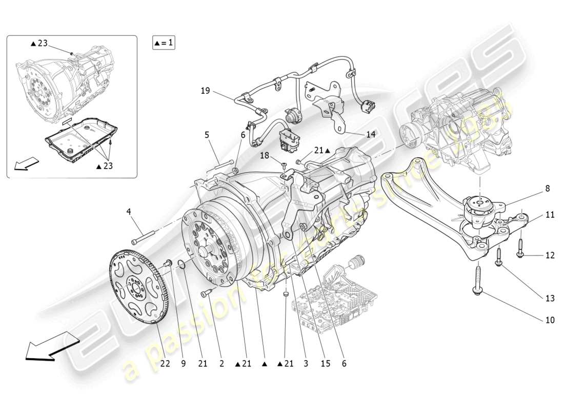 maserati levante gt (2022) carters de boîte de vitesses schéma des pièces