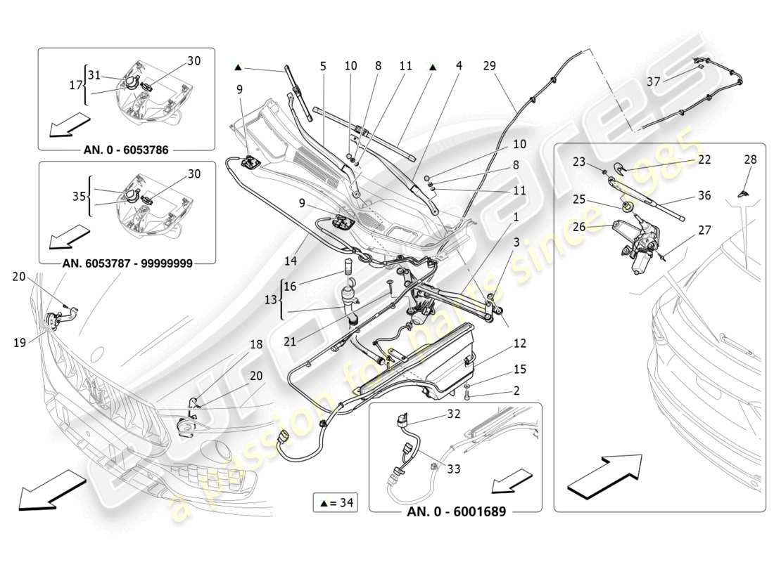 maserati levante (2018) schéma des pièces des dispositifs externes du véhicule