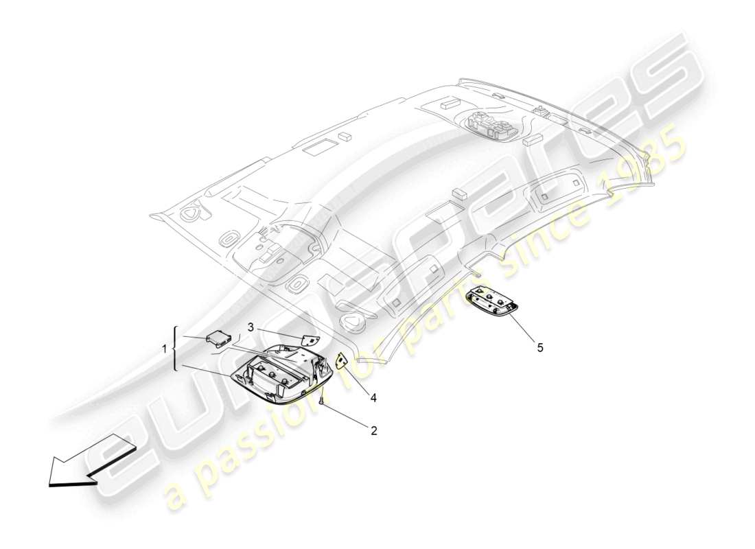 maserati ghibli (2018) schéma des pièces des dispositifs internes du véhicule