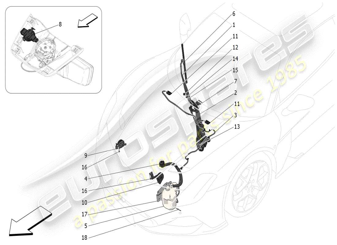 maserati mc20 (2024) appareils externes du véhicule schéma des pièces