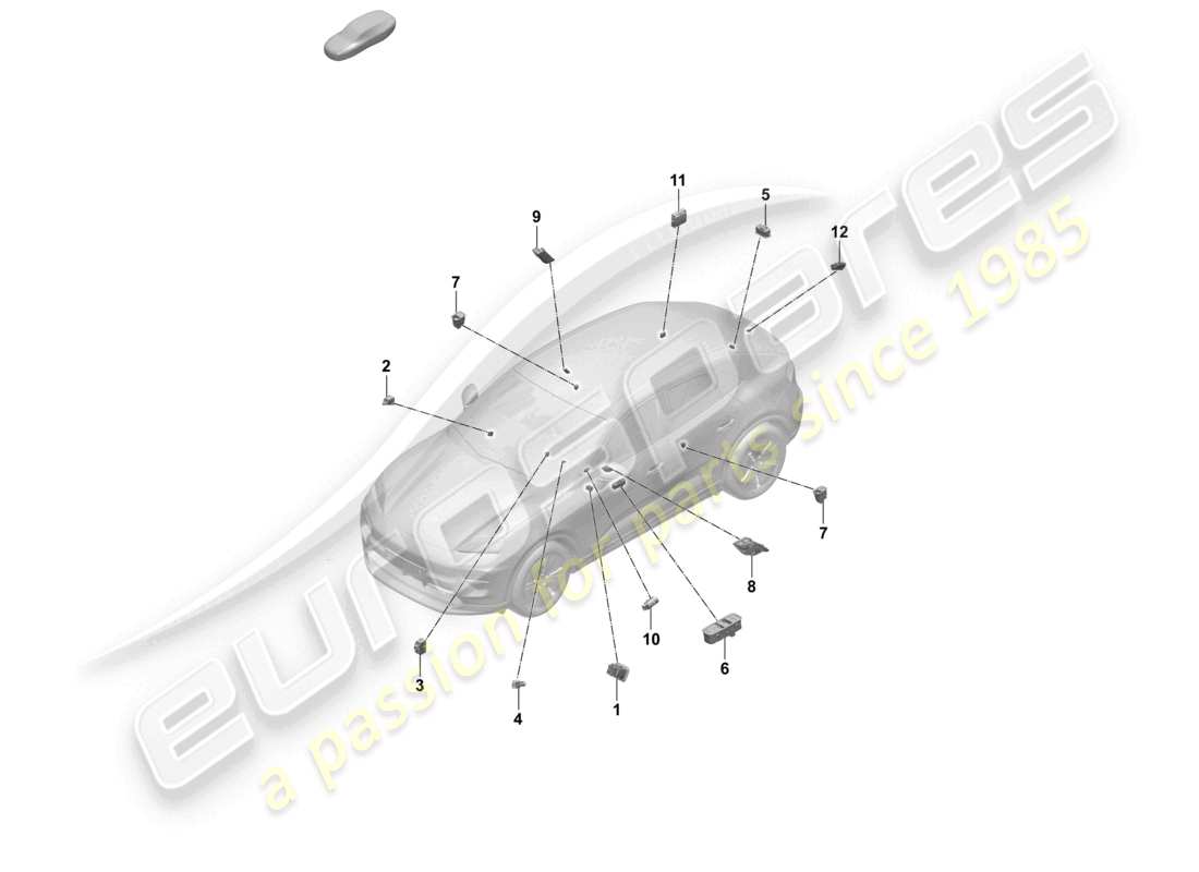 un schéma de pièces du catalogue de pièces porsche 2025 (macan-e)