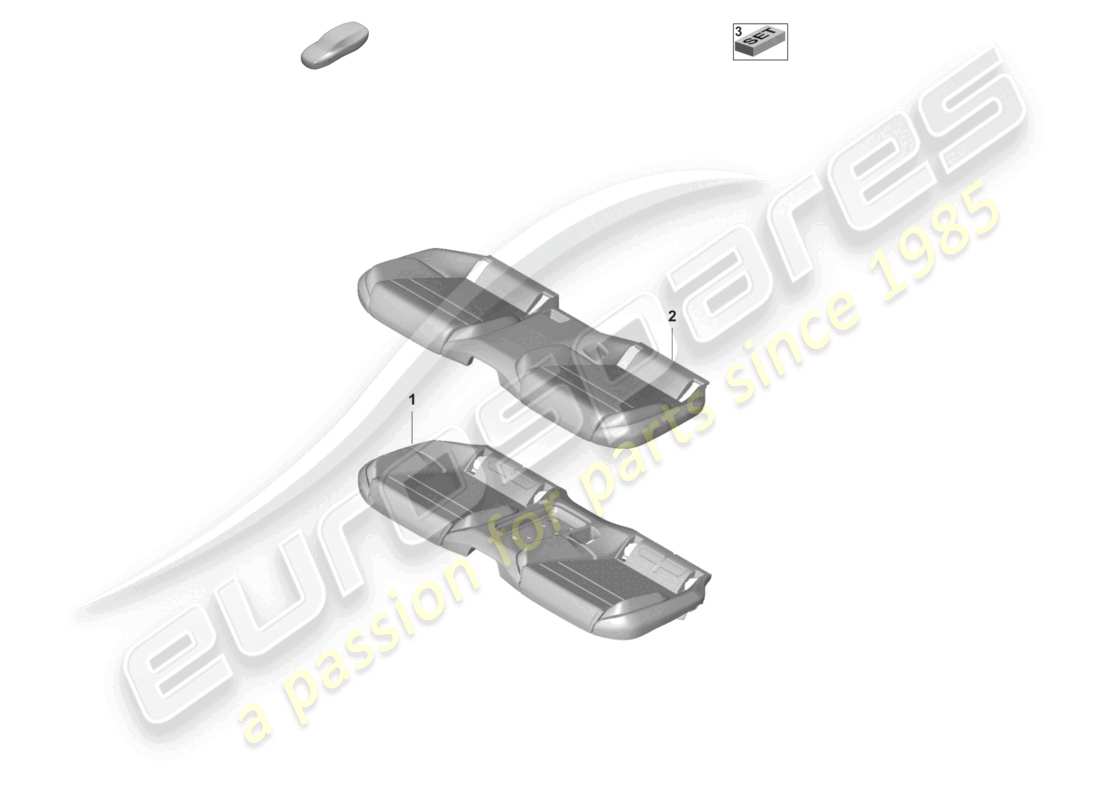 porsche 2022 (taycan 9j1-1) pièce en mousse housse de siège banquette (3-seater) siège confort schéma des pièces