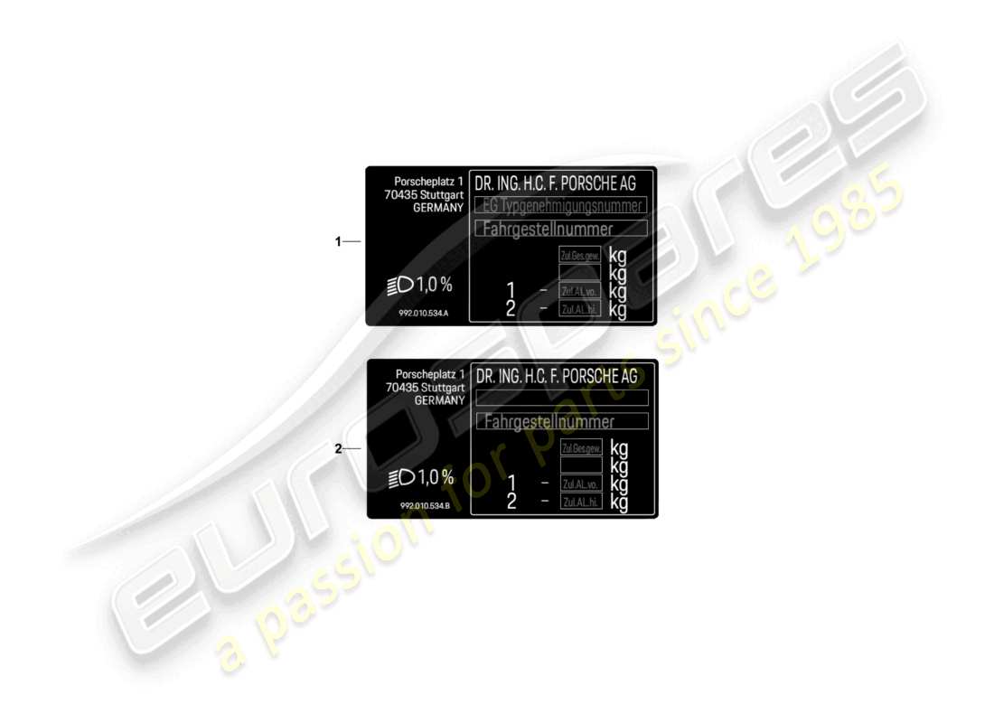 porsche 2023 (992-1 gt3/rs/st) balise de données d - mj 2022>> diagramme de pièces