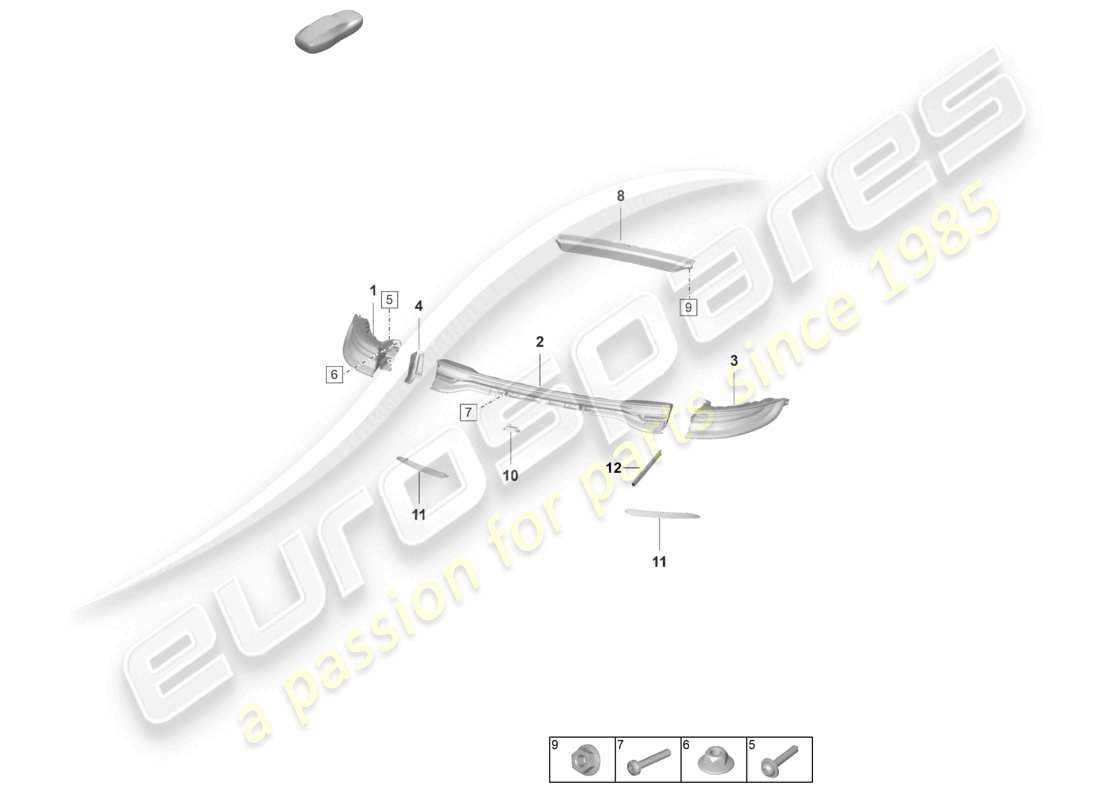 porsche 2022 (panamera 971-2) feu arrière feu stop supplémentaire éclairage de plaque d'immatriculation schéma des pièces