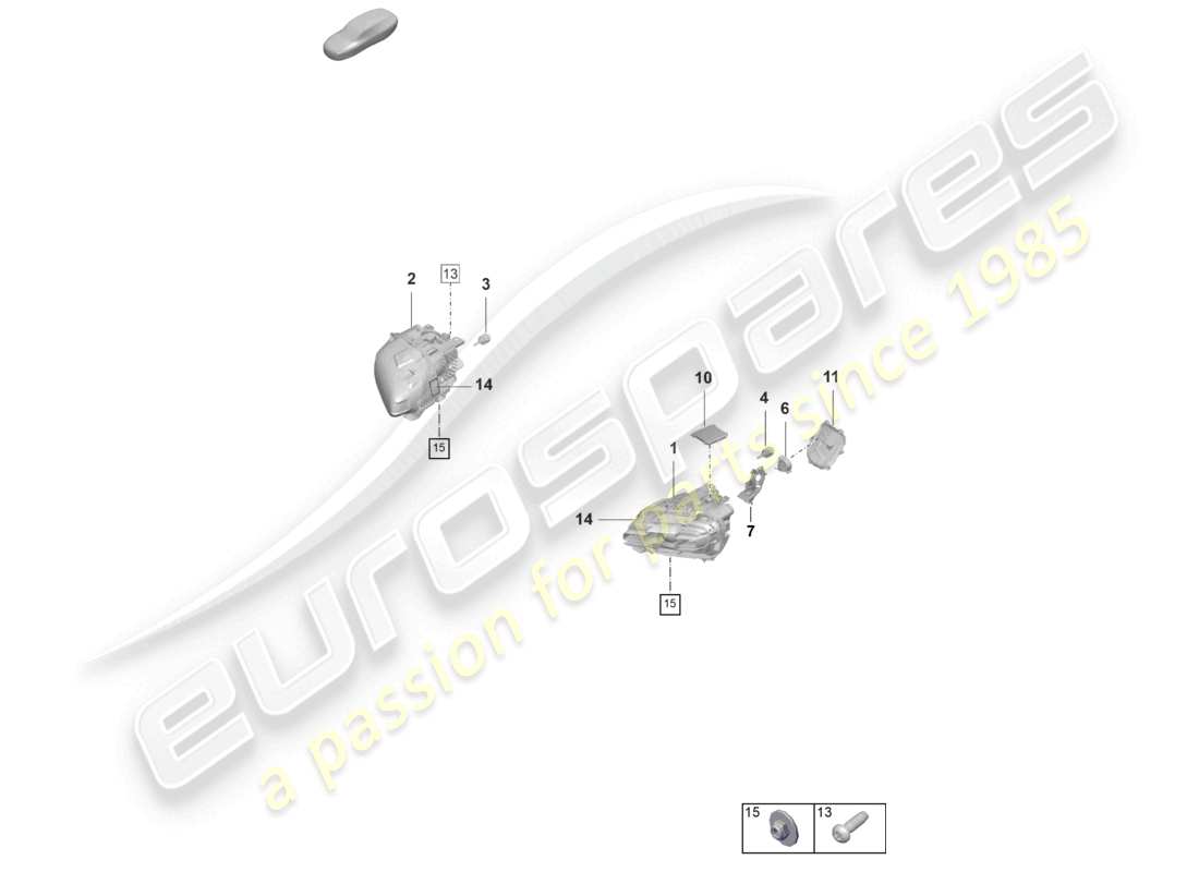 porsche 2022 (taycan 9j1-1) schéma des pièces des phares led