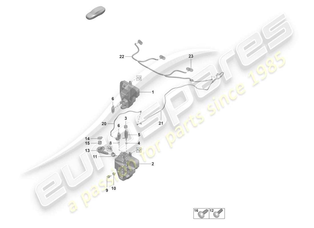 porsche 2022 (taycan 9j1-1) schéma des pièces du système de rondelle avant