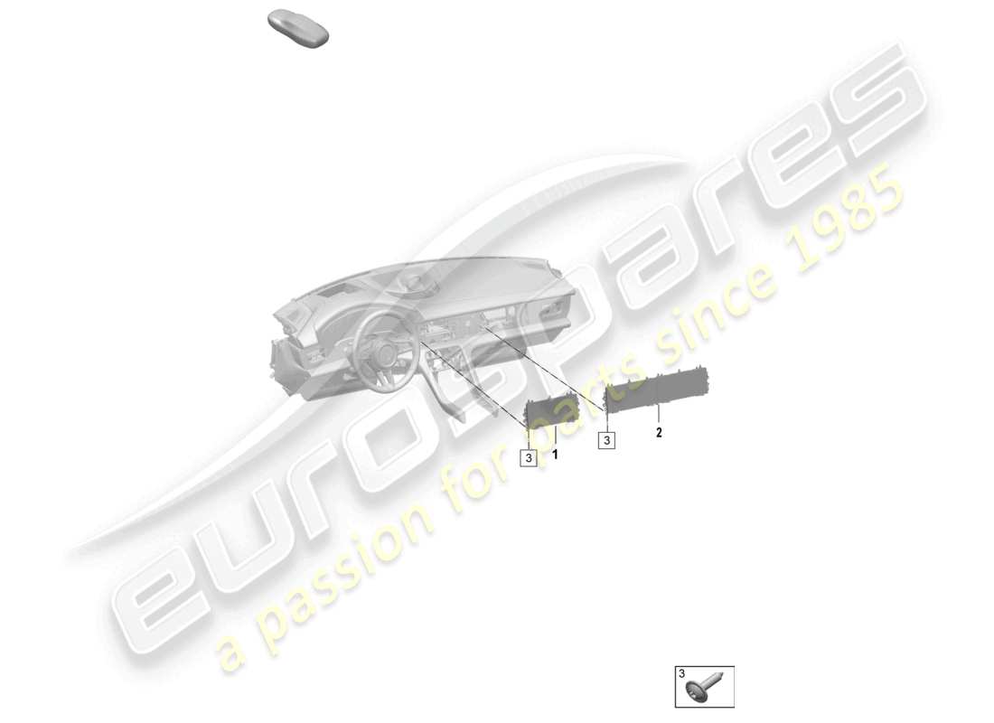 porsche 2025 (taycan 9j1-2) unité d'affichage et panneau de commande avec écran tactile schéma des pièces