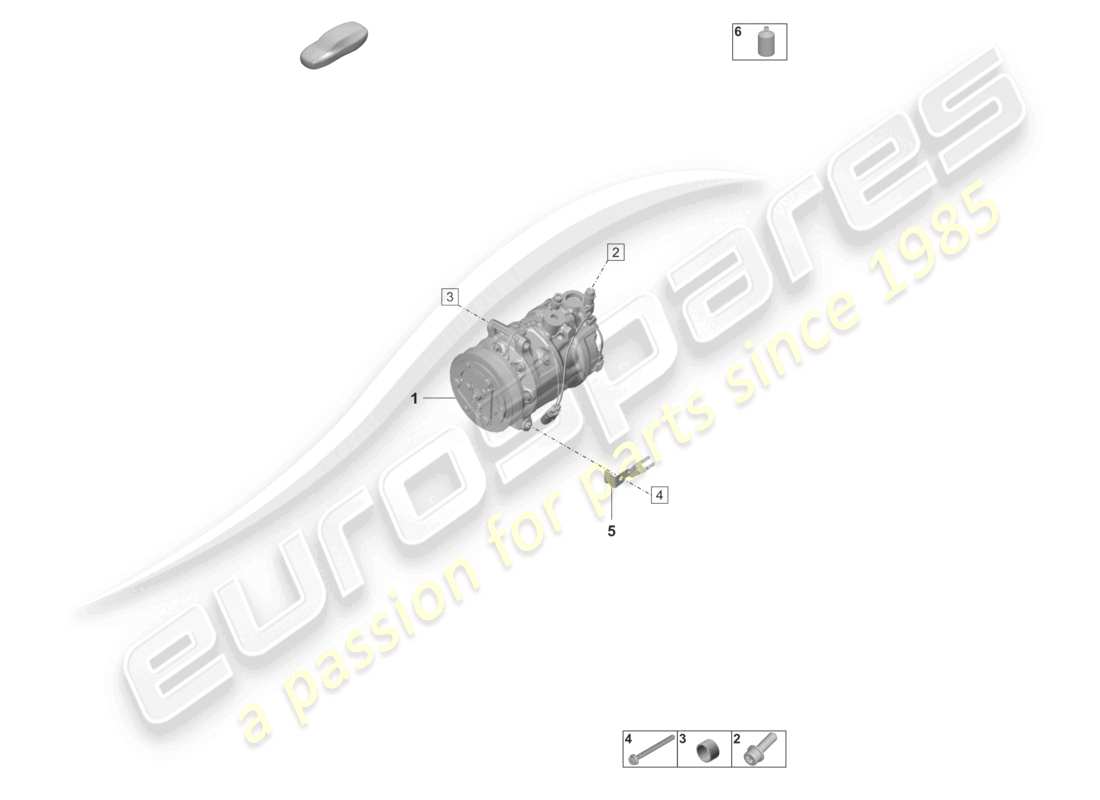 porsche 2021 (panamera 971-2) schéma des pièces du liquide de refroidissement du compresseur de climatisation r134a