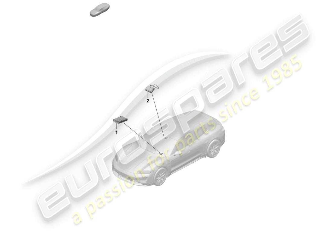 porsche 2025 (taycan 9j1-2) schéma des pièces du lecteur de carte à puce pour système de péage routier