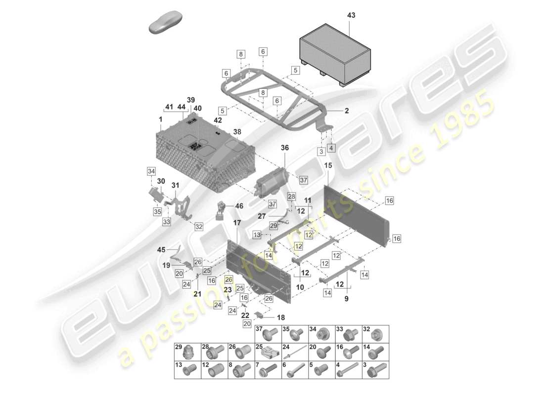 porsche 2021 (panamera 971-2) batterie pour véhicules à propulsion hybride schéma des pièces