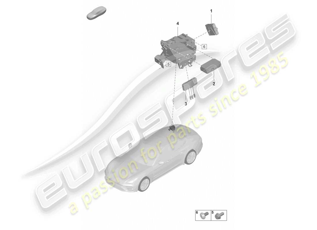 porsche 2021 (panamera 971-2) unité de contrôle pour la surveillance en temps réel (rtm) et schéma de la partie aérienne