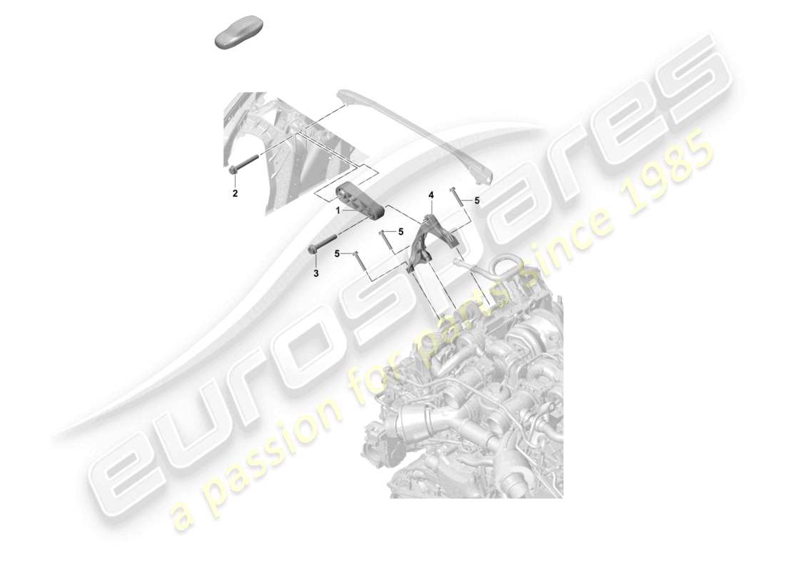 porsche 2021 (panamera 971-2) schéma des pièces du dispositif de levage du moteur