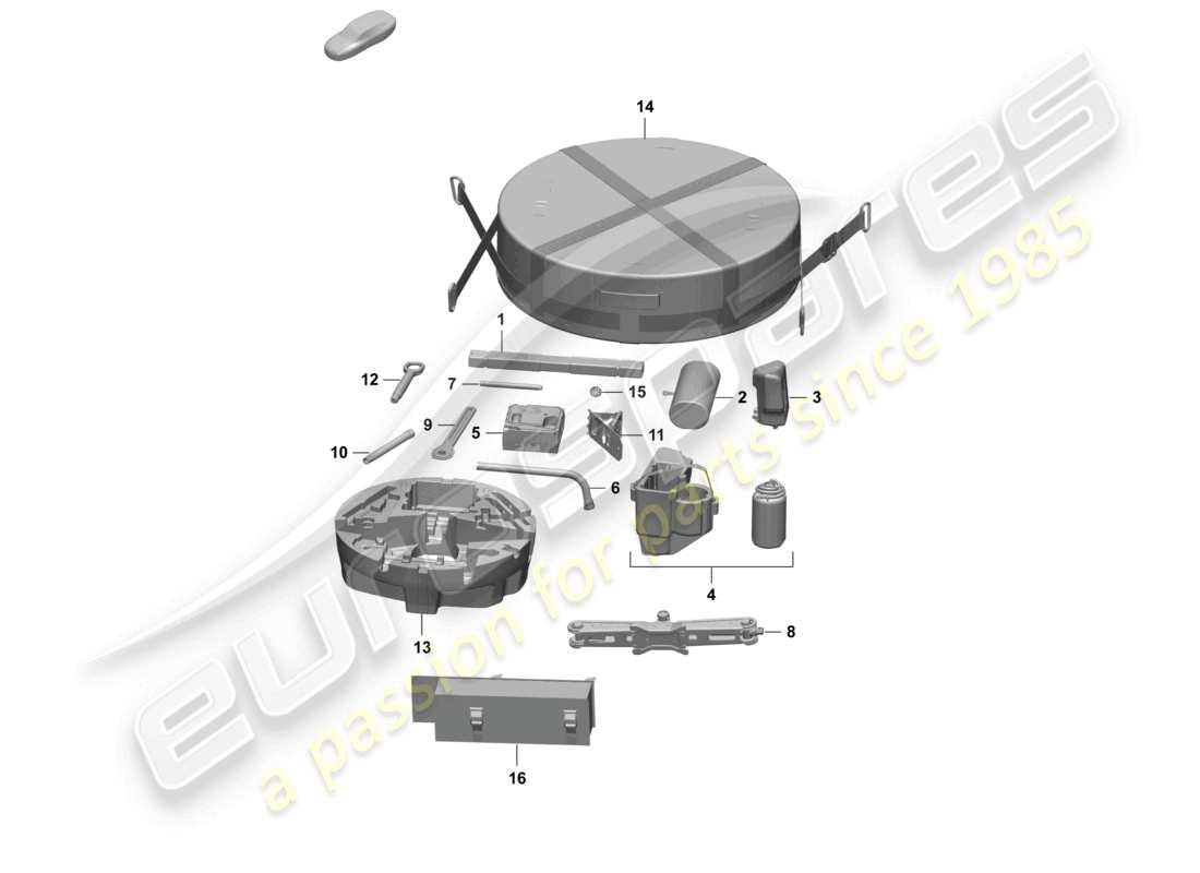 porsche 2024 (macan-e) outils du véhicule schéma des pièces