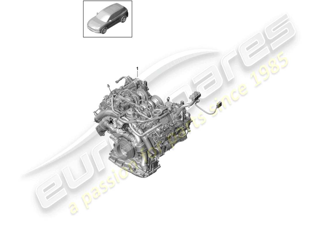 porsche 2021 (cayenne e3 9ya/9yb) schéma des pièces du moteur de remplacement (complet)