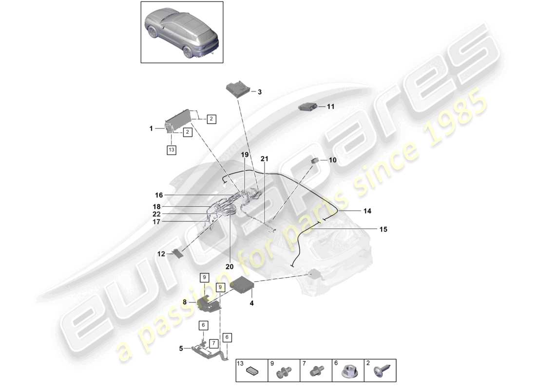 porsche 2021 (cayenne e3 9ya/9yb) affichage ordinateur central d >>- 07.07.2019 schéma des pièces
