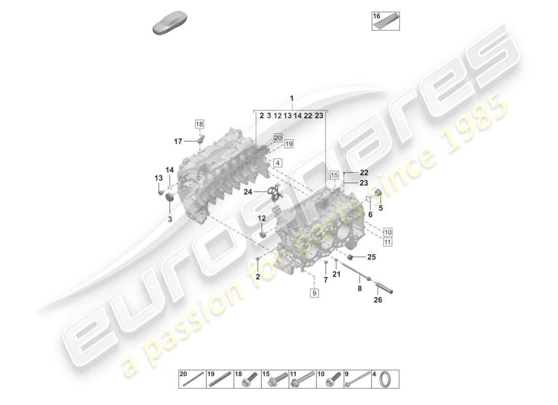 porsche 2022 (992-1 turbo / s) carter moteur schéma des pièces