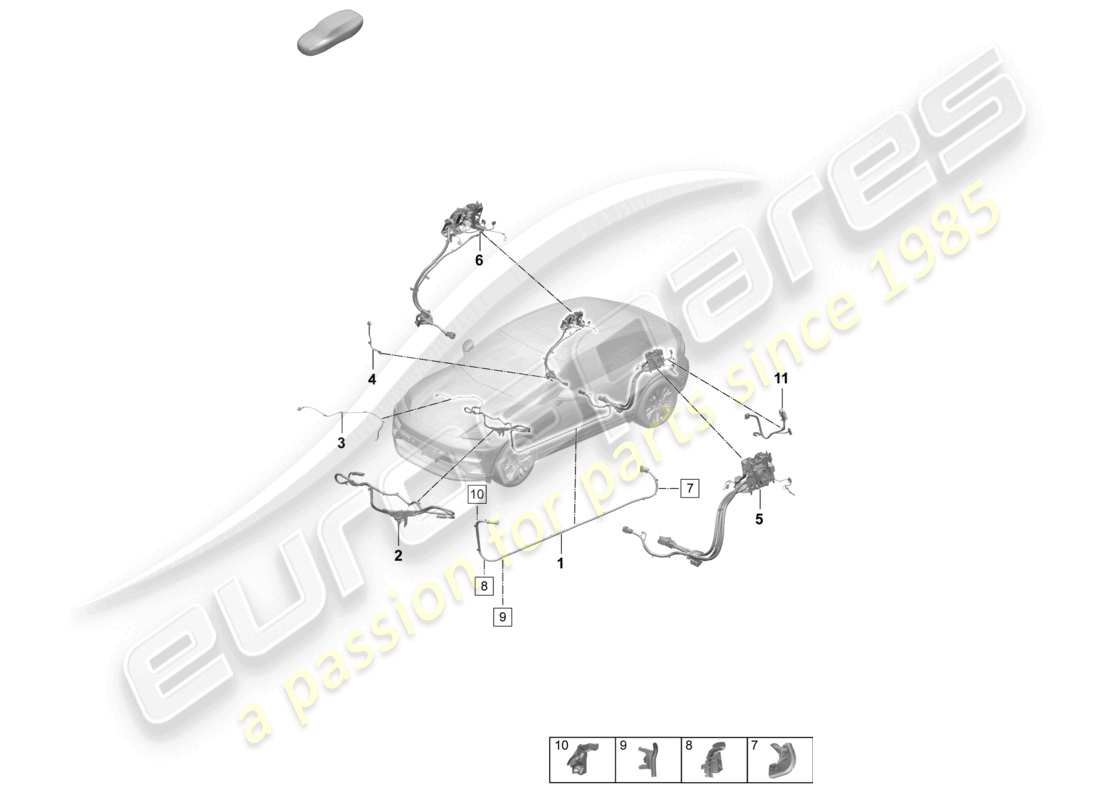porsche 2025 (macan-e) schéma des pièces du câble haute tension