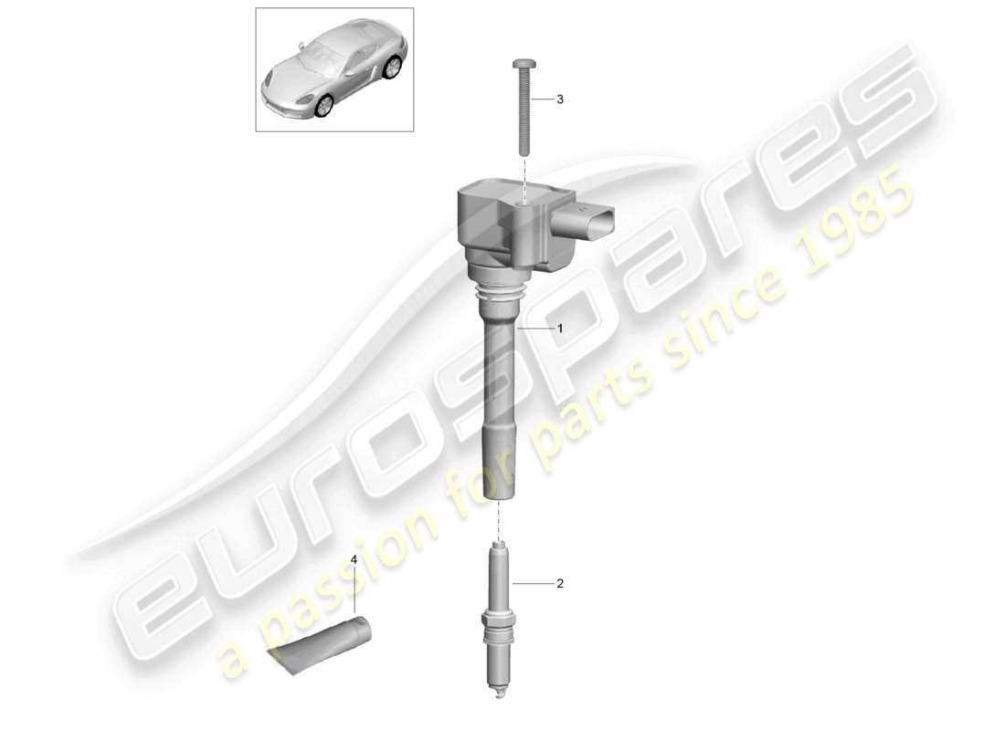 porsche 2024 (718 cayman) système d'allumage schéma des pièces