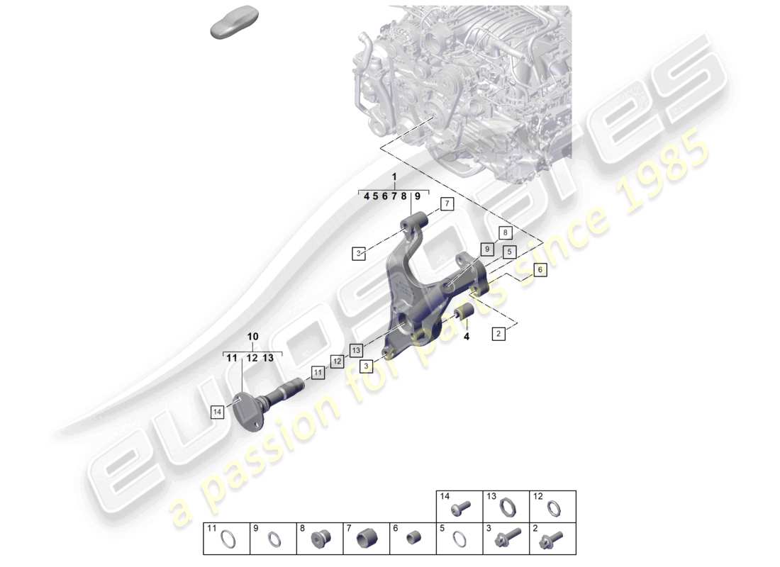porsche 2022 (992-1 gt3/rs/st) diagramme des pièces du vilebrequin du moteur (presse à huile/lubrifiant)