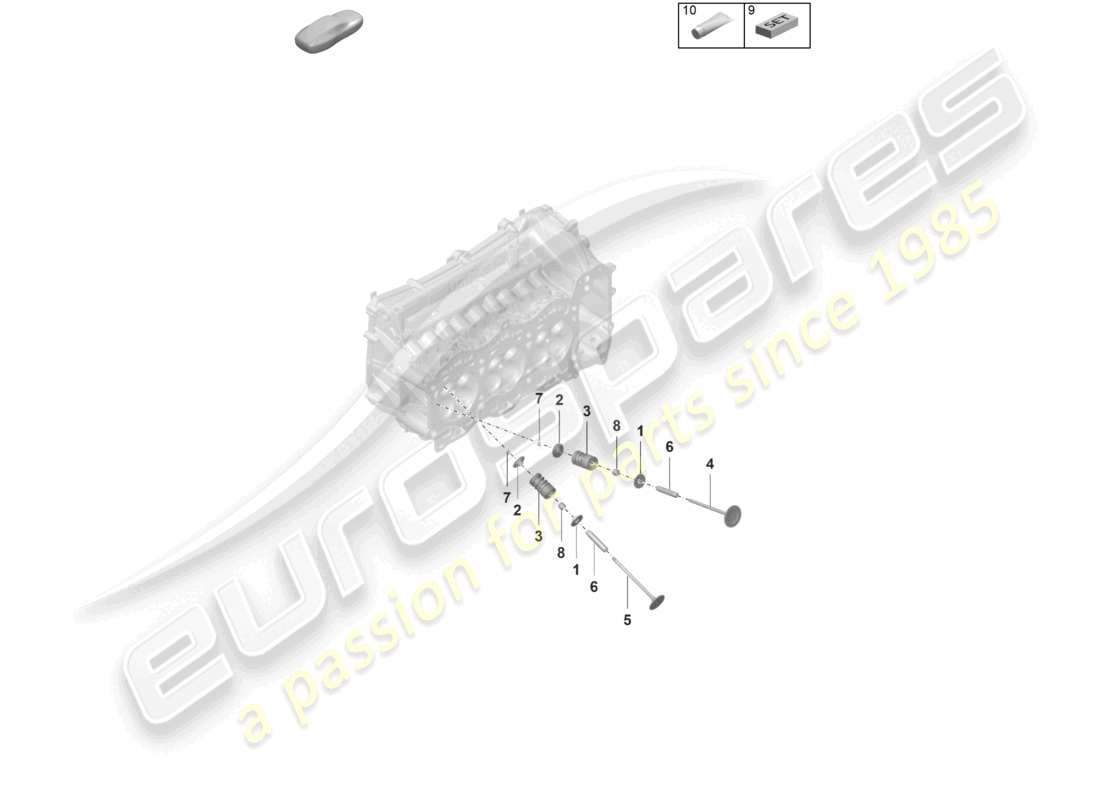 porsche 2022 (992-1 gt3/rs/st) culasse pièces détachées schéma des pièces de soupape