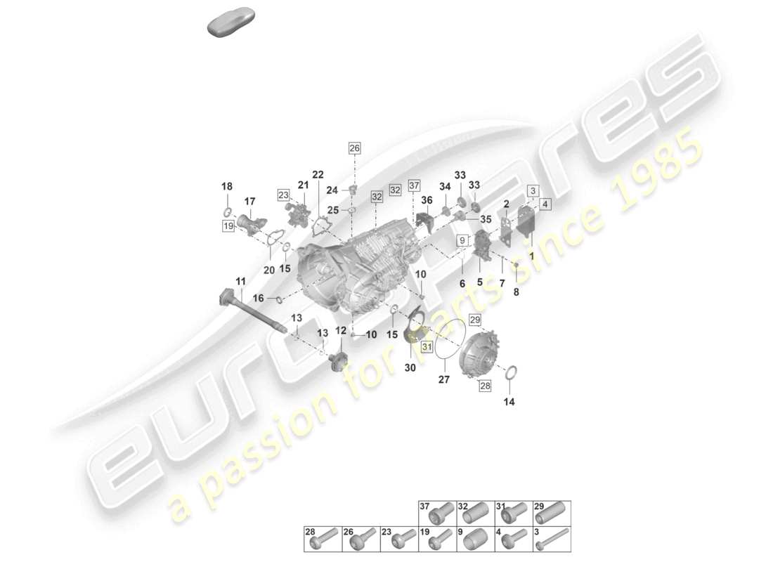 porsche 2025 (992-2 turbo / s) boîte de vitesses manuelle pièces détachées schéma des pièces