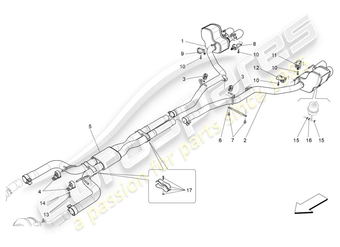 maserati ghibli fragment (2022) silencieux schéma des pièces