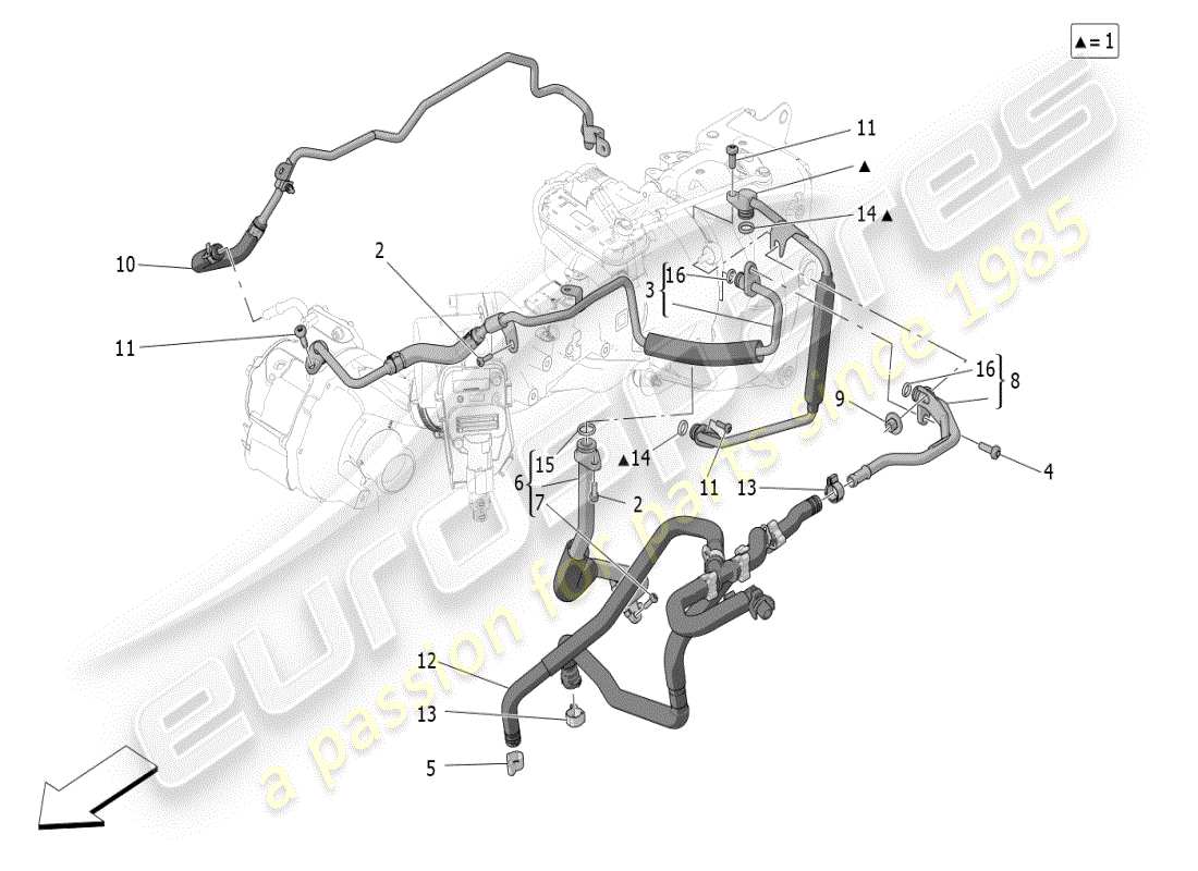 maserati grecale modena (2023) système de turbocompression : lubrification et refroidissement schéma des pièces