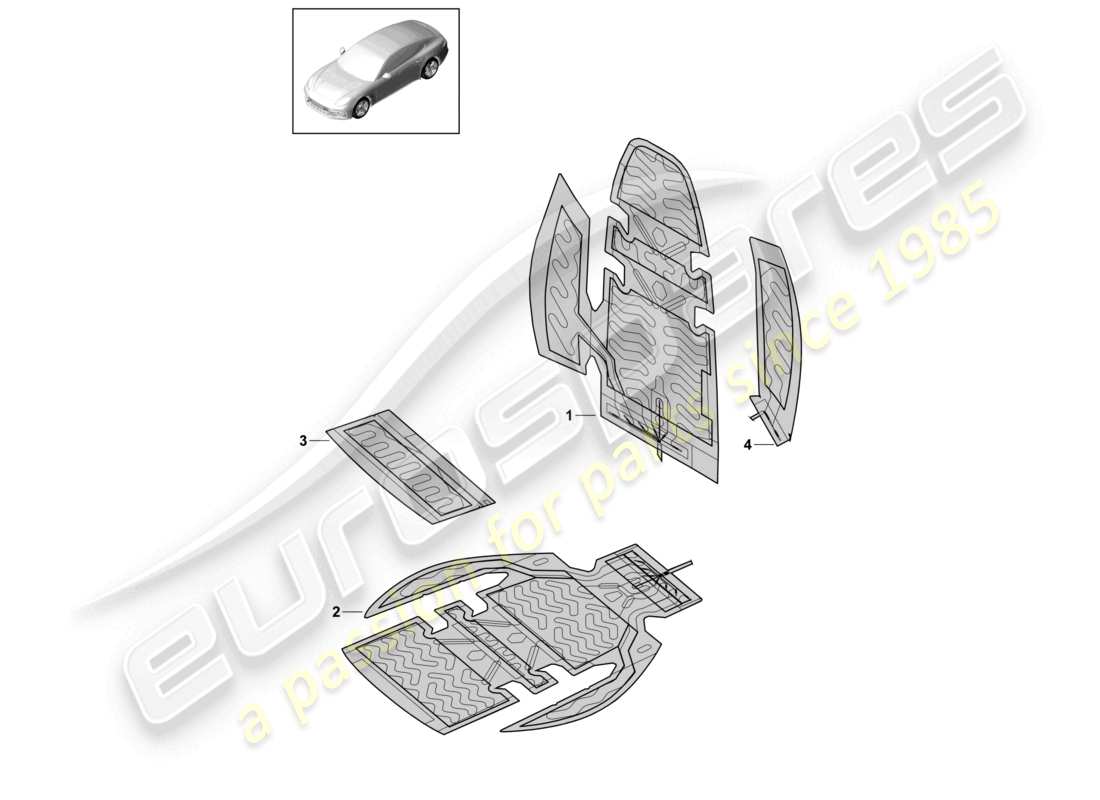 porsche 2021 (panamera 971-1) élément chauffant dossier coussin de siège partie latérale diagramme des pièces