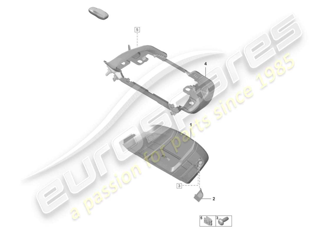 porsche 2022 (992-1 turbo / s) schéma des pièces du toit de la console