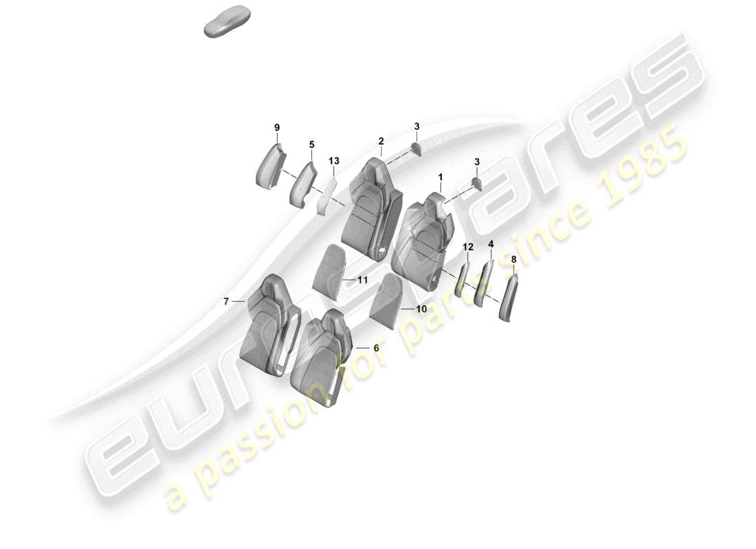 porsche 2026 (panamera 976) pièce en mousse arrière dossier de siège arrière housse de dossier diagramme de la pièce exécutive