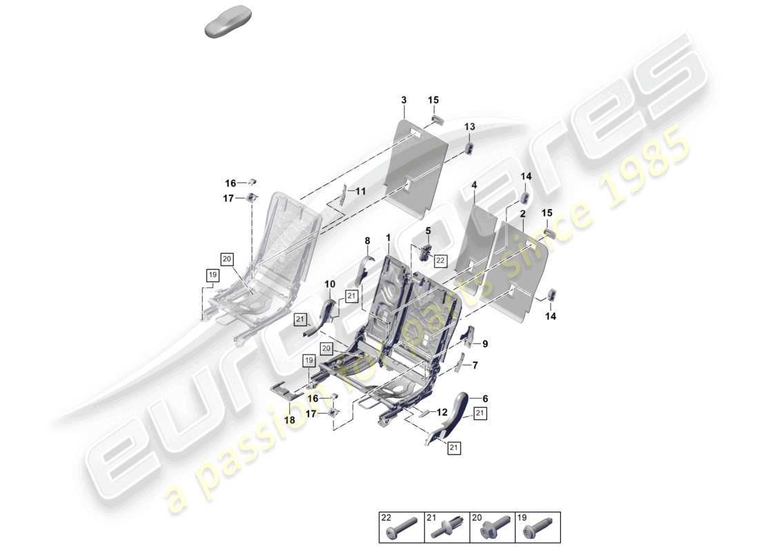porsche 2026 (cayenne e3 pa) accessoires de dossier de siège arrière pour siège sport schéma des pièces