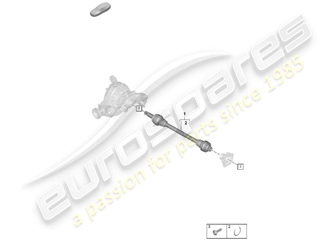 porsche 2026 (cayenne e3 pa) schéma des pièces de l'arbre de transmission de l'essieu arrière