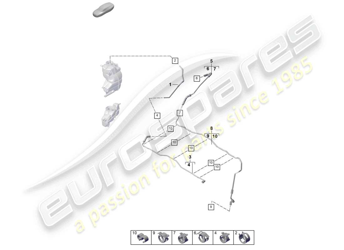 porsche 2026 (panamera 976) système de refroidissement du liquide de refroidissement schéma des pièces