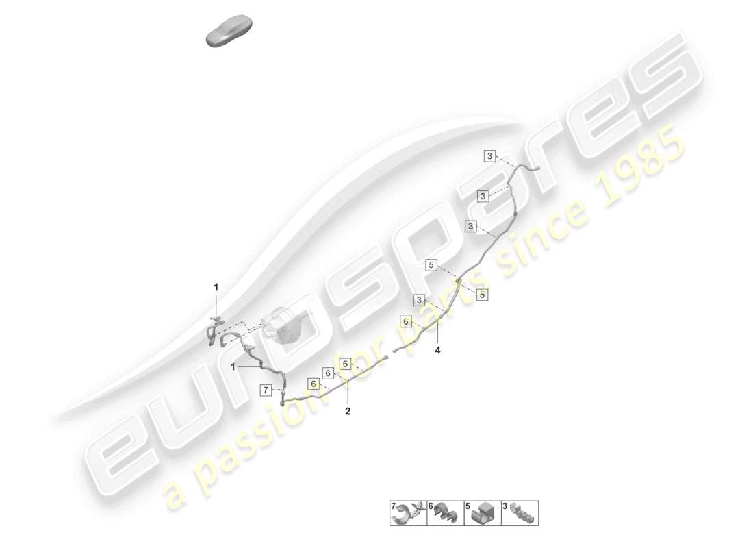 porsche 2022 (992-1 gt3/rs/st) diagramme de pièce de la ligne de vide