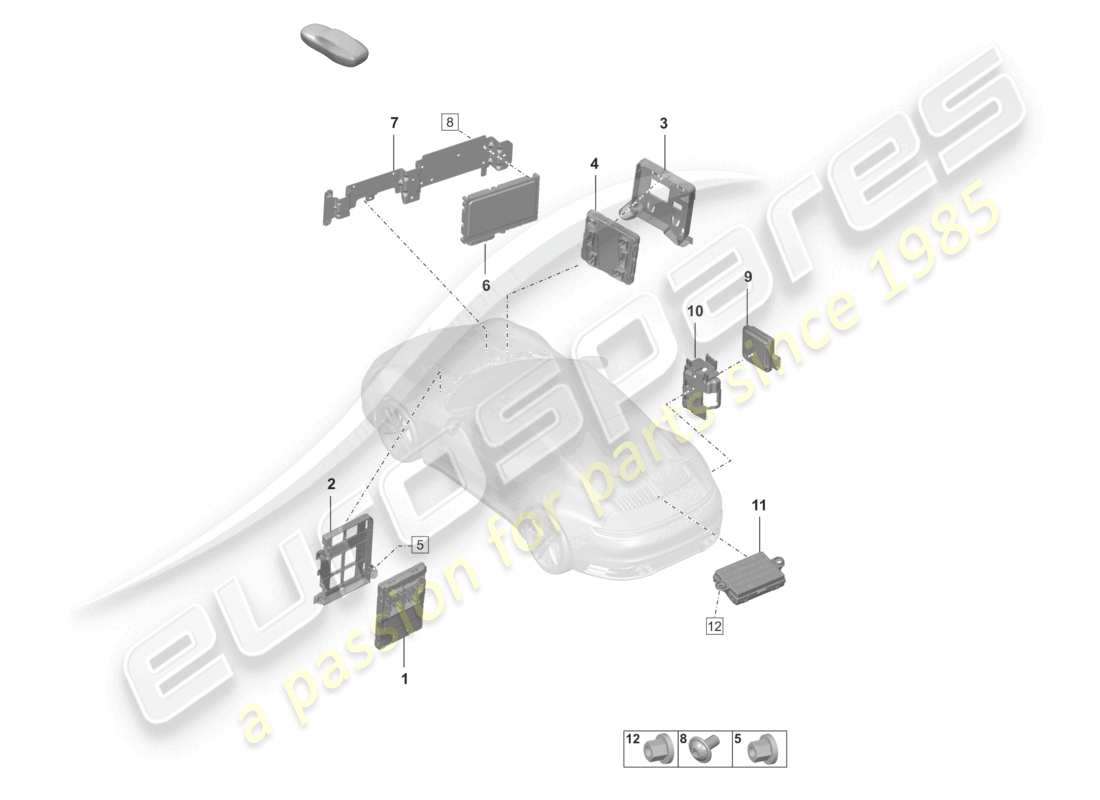 porsche 2023 (992-1) unités de commande unité de commande (bcm) pour système de conversion et alimentation ob unité de commande pour systèmes d'assistance au conducteur schéma des pièces