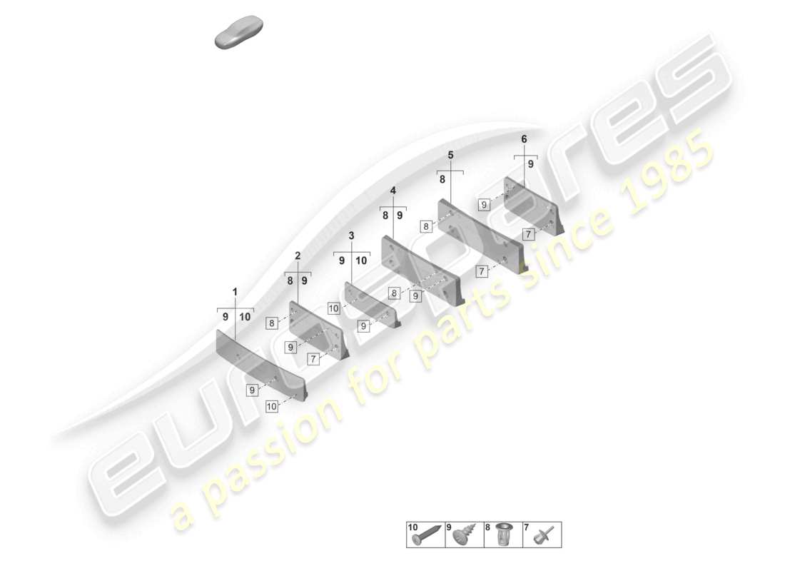 porsche 2022 (panamera 971-2) support de plaque d'immatriculation, schéma des pièces du pack sport design