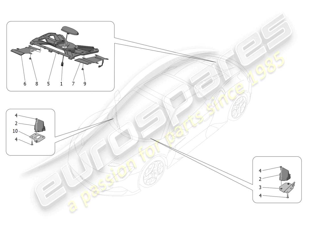 maserati mc20 cielo (2023) système de réception et de connexion schéma des pièces