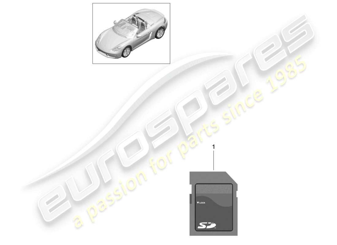 porsche 2024 (718 boxster) carte mémoire sd pour la mise à jour des données de navigation schéma des pièces