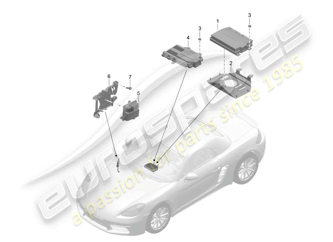 porsche 2024 (718 boxster) schéma des pièces des amplificateurs